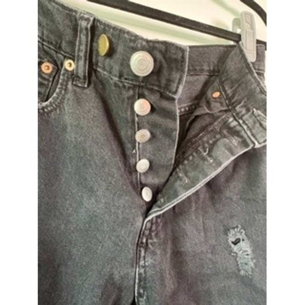 Aeropostale Black Denim 90's Baggy Jeans Women's Size 2 High Rise Y2K - Picture 3 of 7